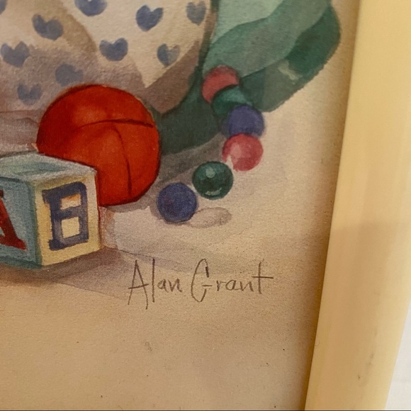 Vintage baby wall plaque nursery decor Alan Grant print - Picture 2 of 3